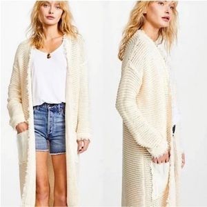 Free People Woodstock Cardi Longline Duster Sweater